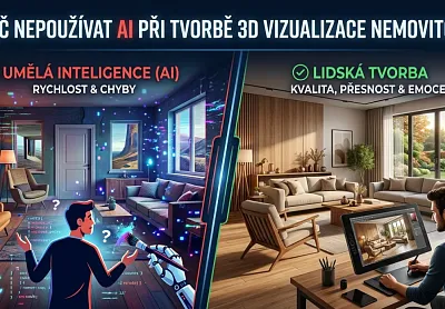 Proč AI v 3D vizualizaci nemovitostí stále (zatím) nestačí?
