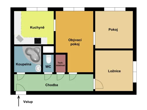 2D Barevný Půdorys: Okamžitý přehled o dispozicích