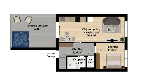 2D Vizualizace půdorysu