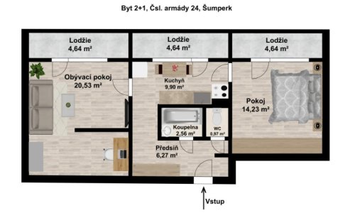2D Vizualizace půdorysu